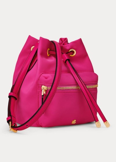 Bolsos De Mano Ralph Lauren Mujer Fucsia Oscuro - Nylon Mini Debby II Bag - PXOHE7106